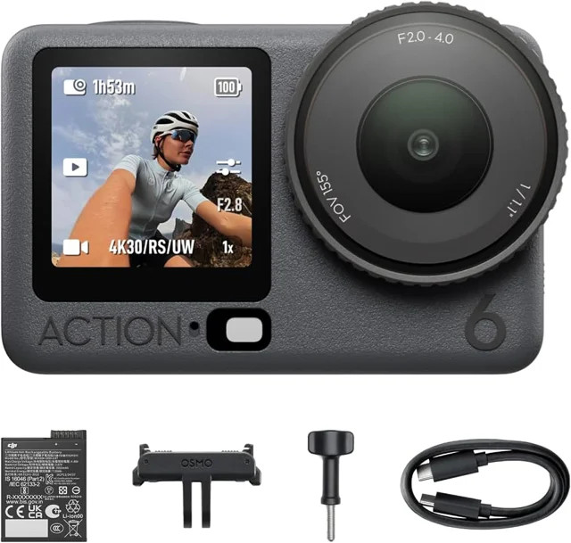 دوربین ورزشی دی جی آی مدل DJI Osmo Action 6/پک ادونچر کمبو (اکتیو)